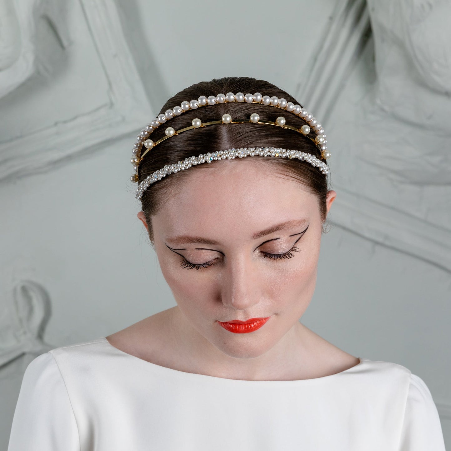 Skinny Cluster Pearl Head Band