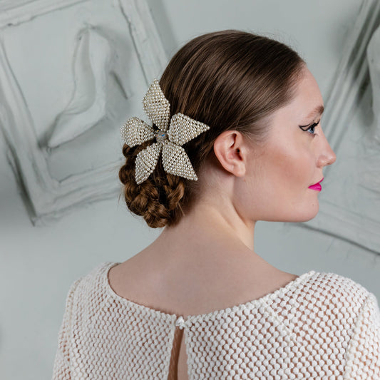 The Katie Pearl Flower Hair Comb