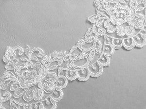 The Couture Veil - Italian Lace Scallop Edge